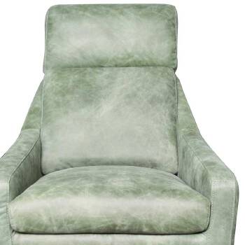 Official Conference Room Hotel Green Vintage Genuine/PU Leather Swivel Accent Chairs with Ottoman